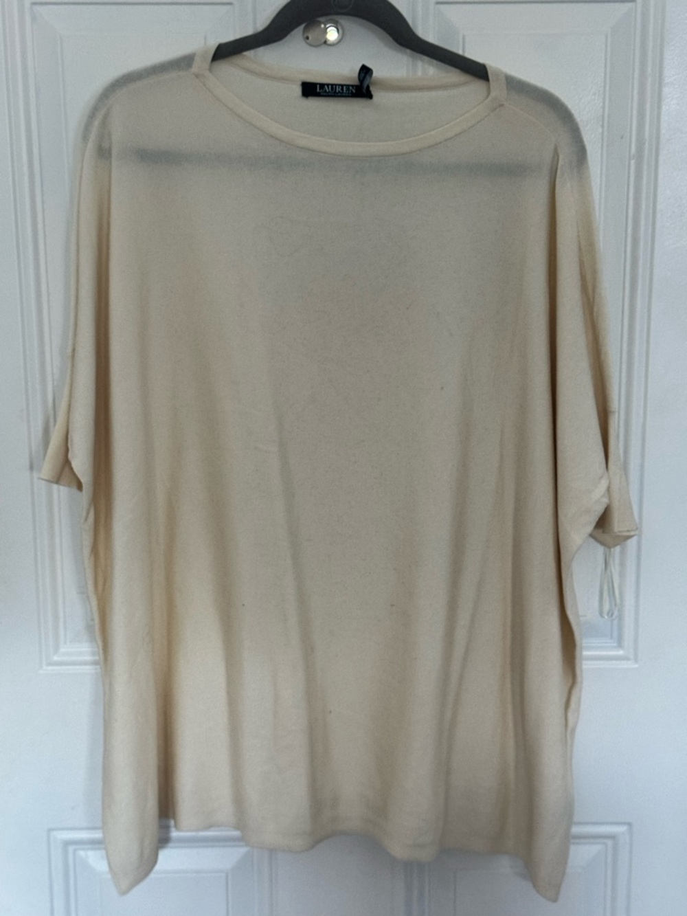 Ralph Lauren Ivory Short Sleeve Knit Top